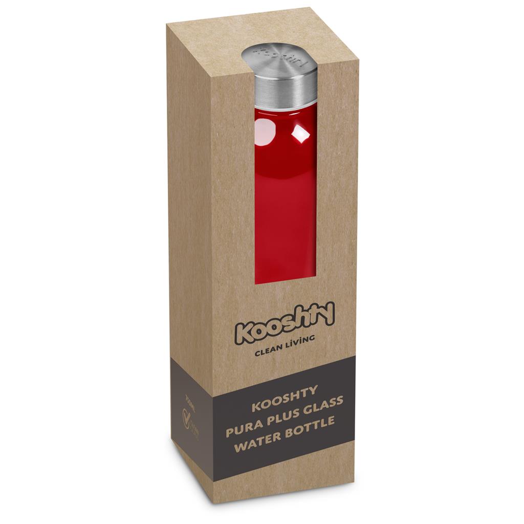 Kooshty Pura Plus Glass Water Bottle – 750ml - Red - Image 3