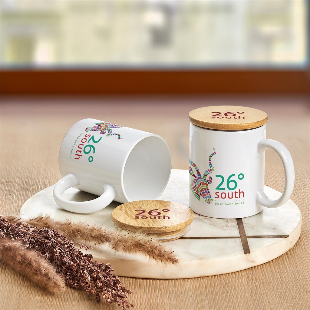 Okiyo Sozo Bamboo & Ceramic Sublimation Coffee Mug - 330ml - Image 2