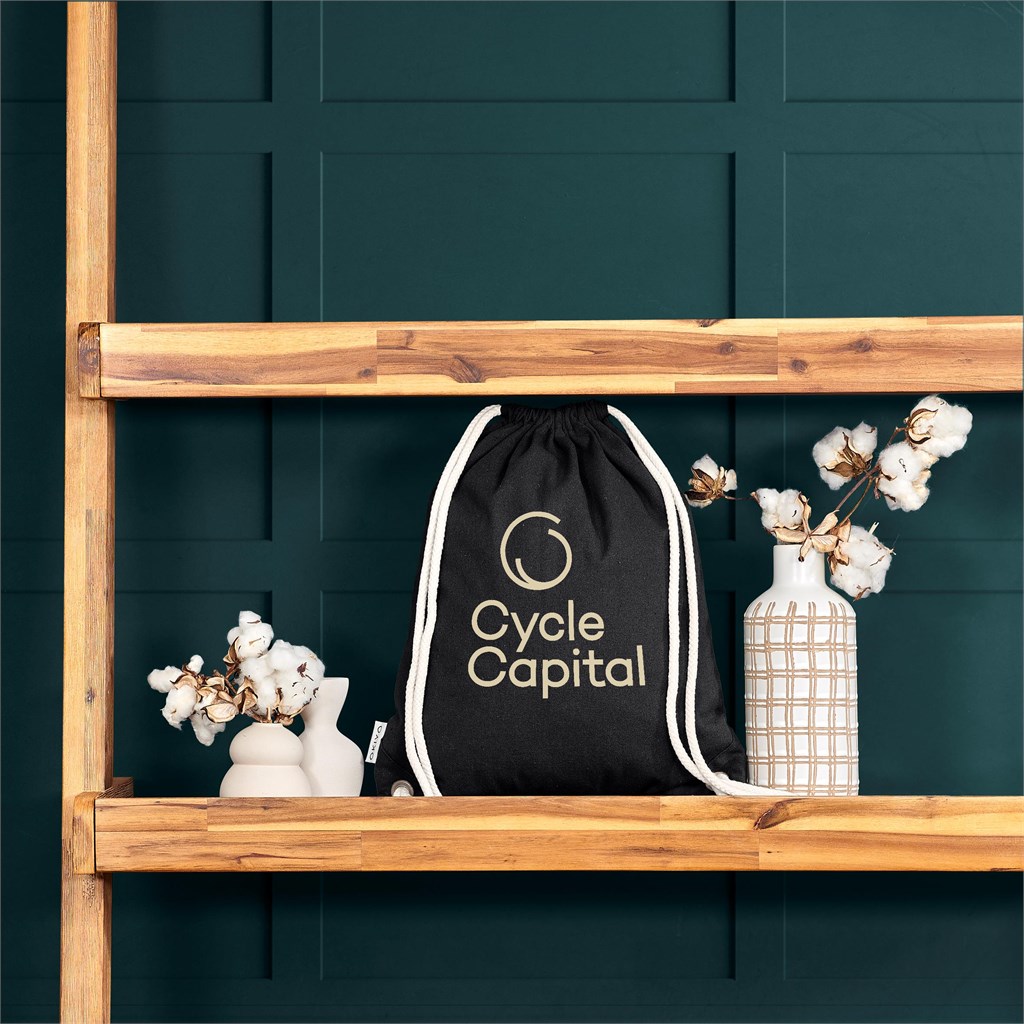 Okiyo Kinchaku Recycled Canvas Drawstring Bag - Image 9