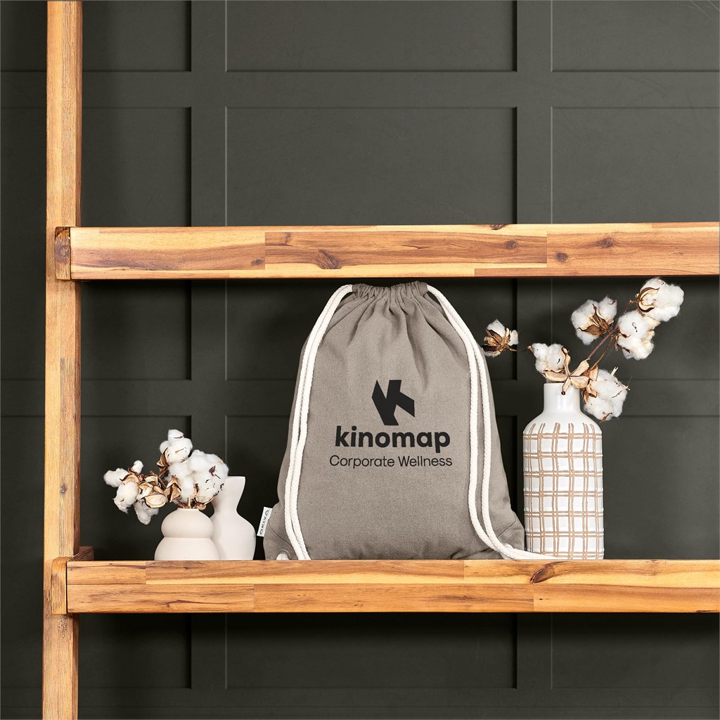Okiyo Kinchaku Recycled Canvas Drawstring Bag - Image 3