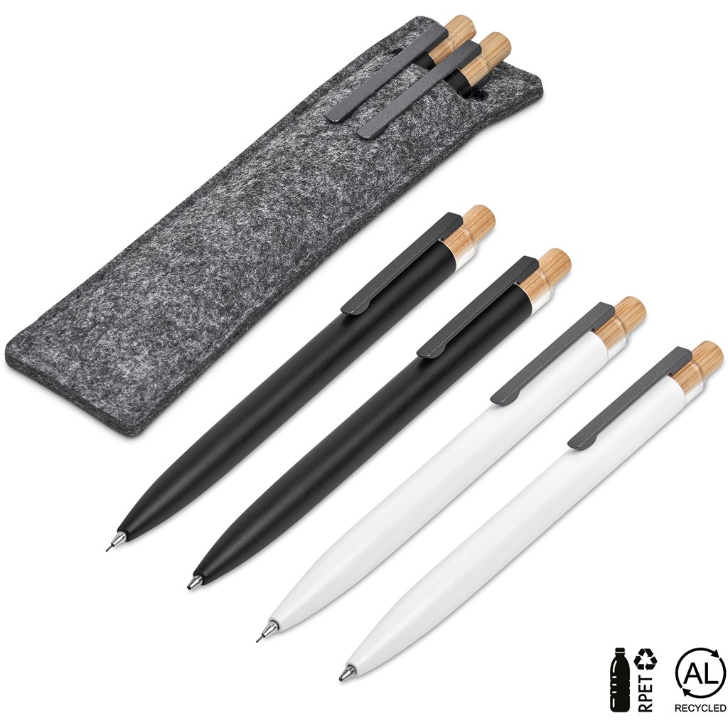 Okiyo Mimo Recycled Aluminum Ball Pen & Pencil Set - Image 3