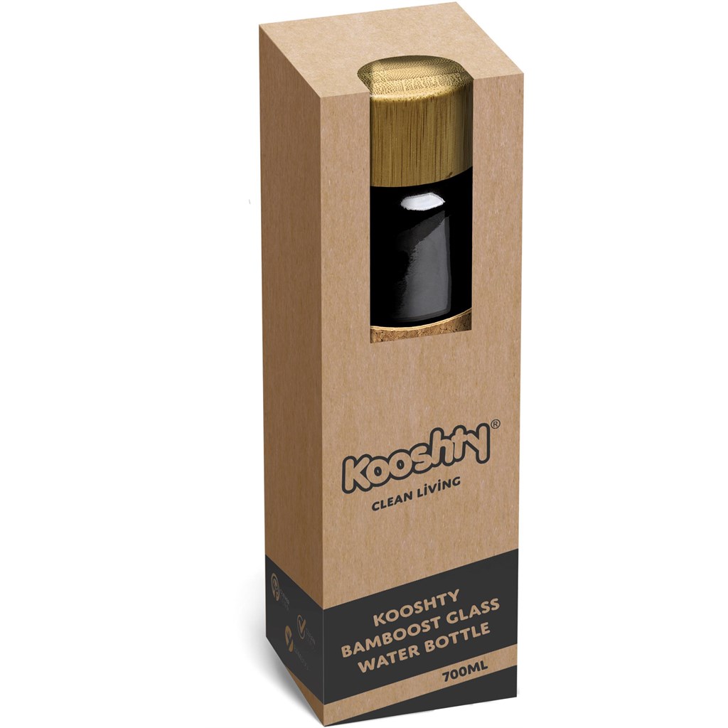 Kooshty Clear Bamboost Glass Water Bottle - 700ml - Image 3