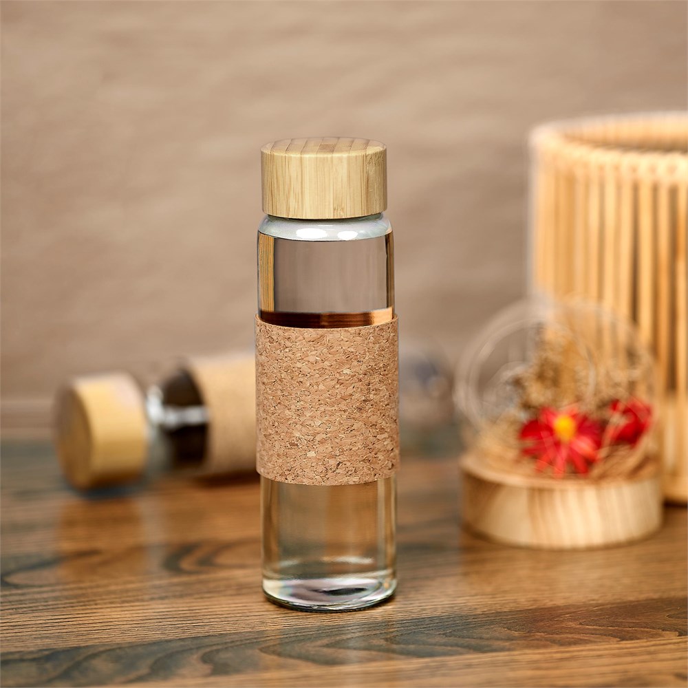 Kooshty Clear Bamboost Glass Water Bottle - 700ml - Image 2