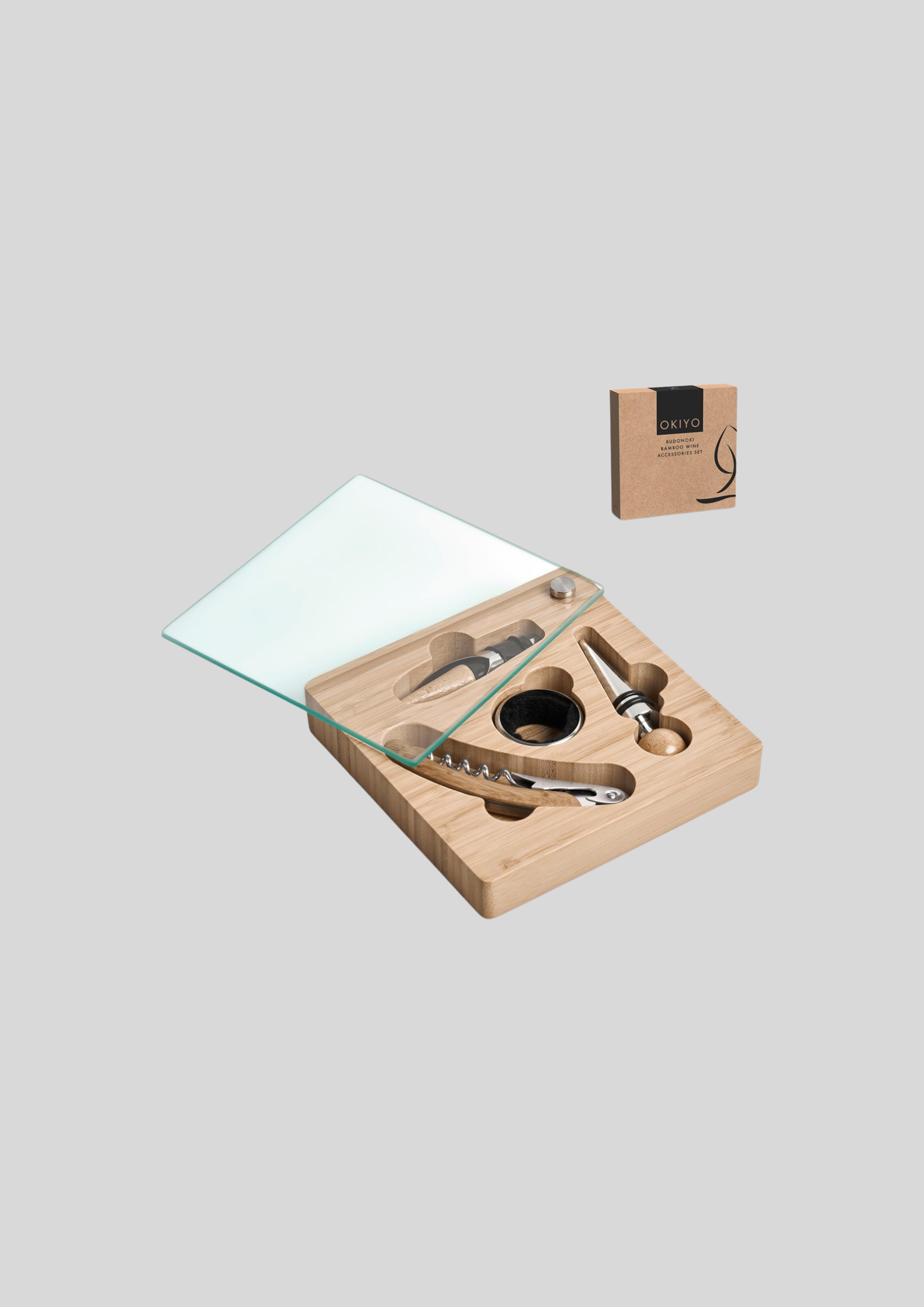 Okiyo Budonoki Bamboo Wine Accessories set - Image 3