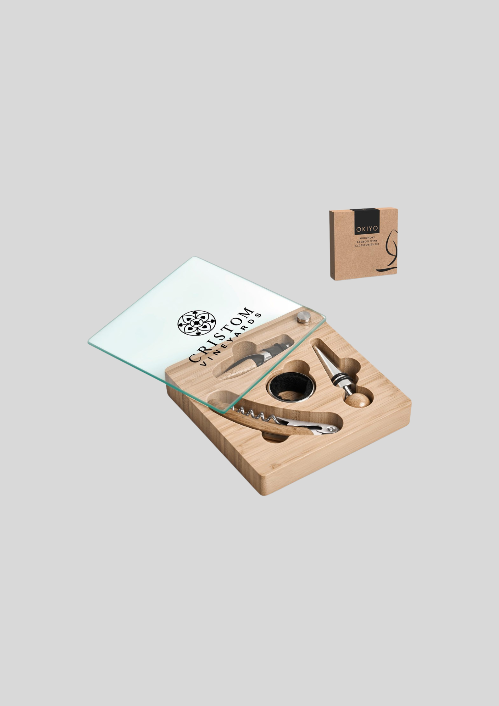Okiyo Budonoki Bamboo Wine Accessories set - Image 2