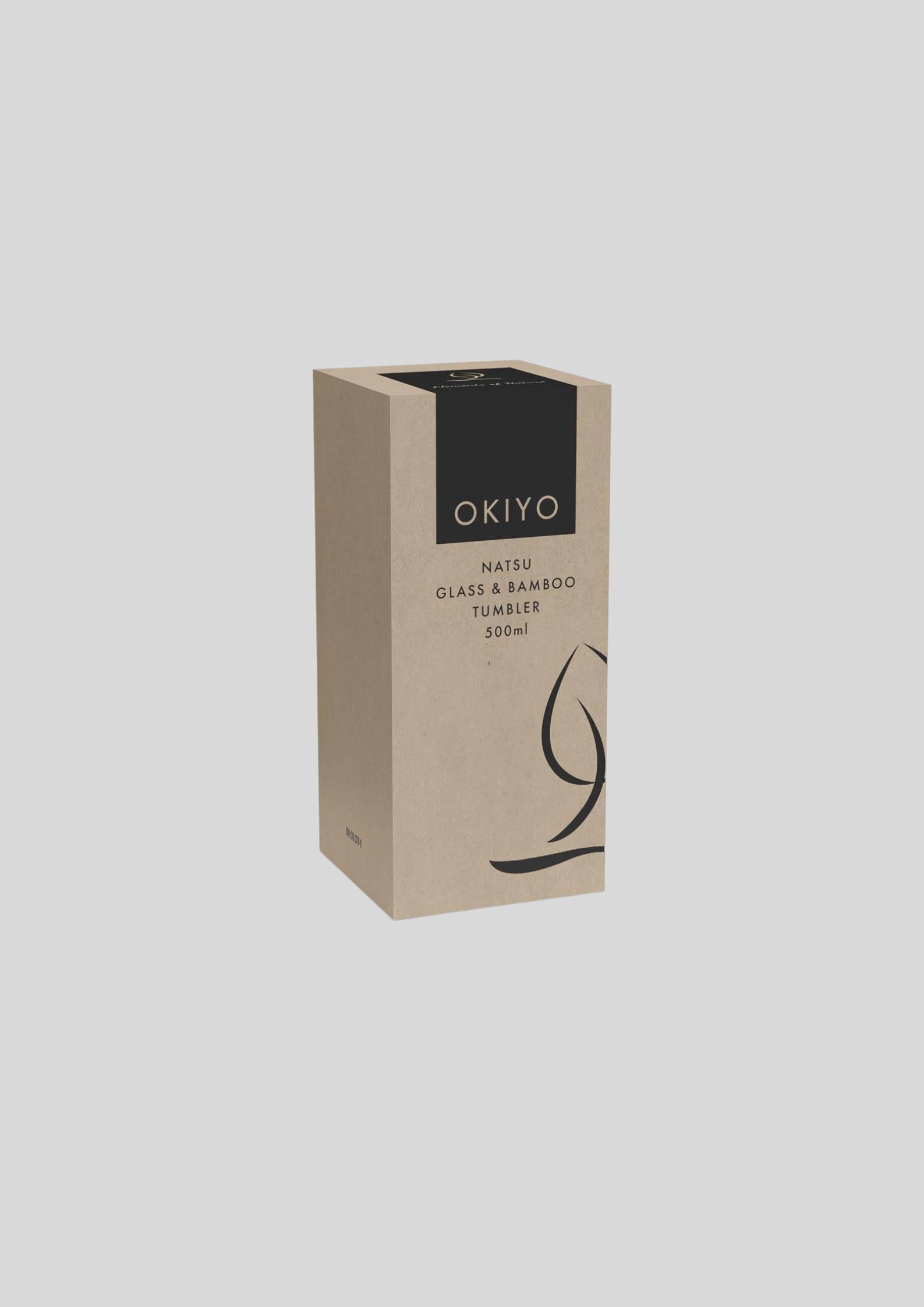 Okiyo Natsu Glass & Bamboo Tumbler & Straw - 500ml - Image 3