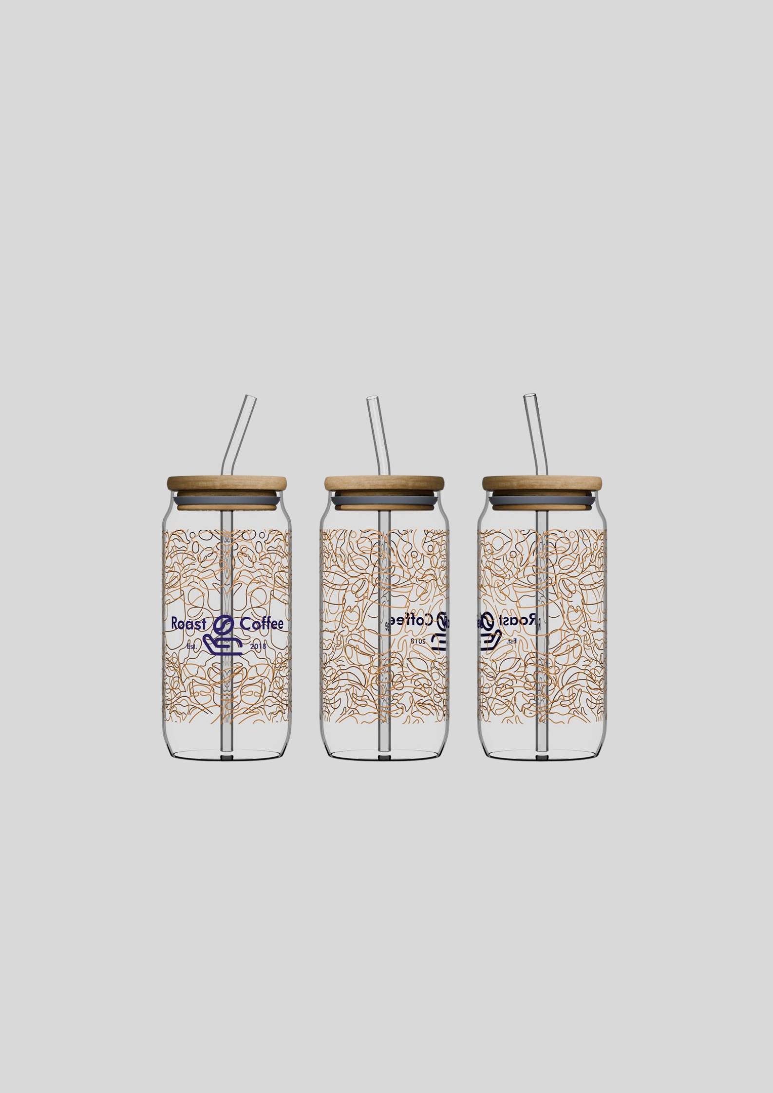 Okiyo Natsu Glass & Bamboo Tumbler & Straw - 500ml - Image 2